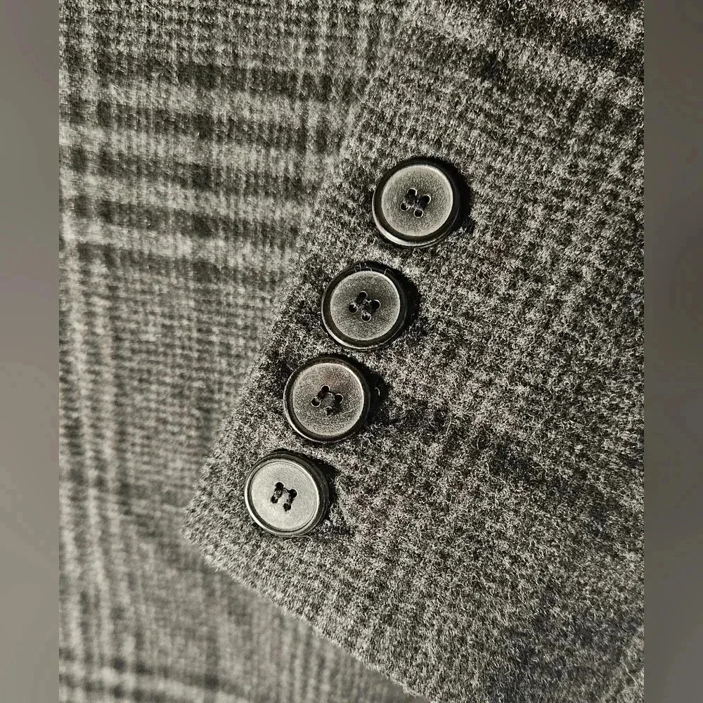 Zara Plaid Double Breast 6 buttons sz XS/S Oversized Pocket longline Blazer - Picture 8 of 10
